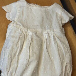 Jillian’s Closet Baby Girl White Romper Dress 0–3M